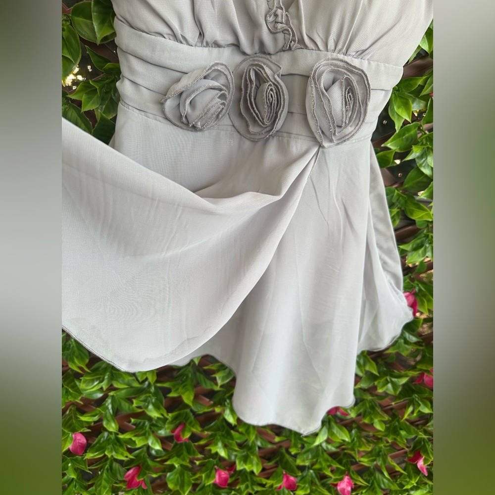 Gray Ruffled Flowy Top - Picture 7 of 10